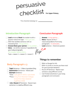Persuasive & Informative Writing Checklists For Educators & Parents